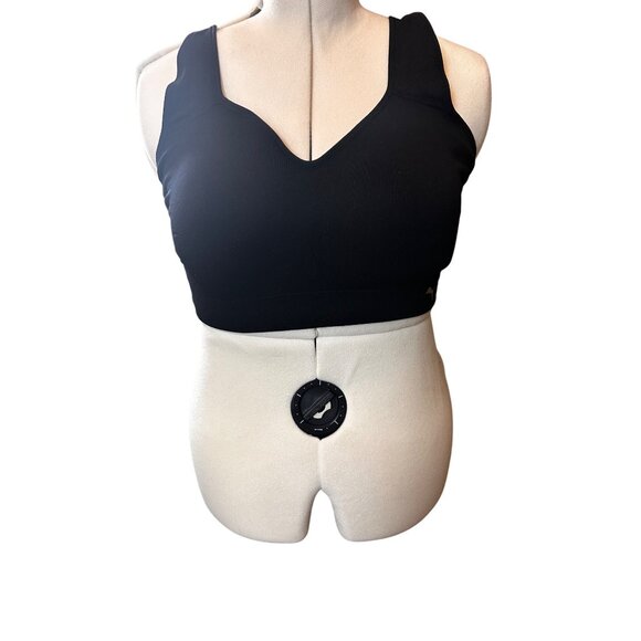 Puma XL Sports Bra Adjustable Straps V-Neck Lightweight Stretch Activewear BLK - Picture 3 of 12